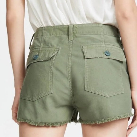 CITIZENS OF HUMANITY SURPLUS MEGHAN GREEN HIGH RISE FRAY HEM SHORTS WOMENS SZ 25 - Picture 2 of 7